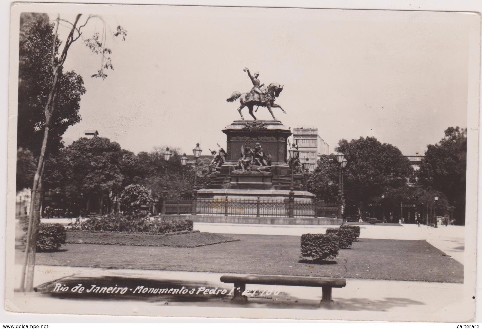 Postcard ,carte Photo,only,brésil,rio De Janeiro ,monumento A Pedro ,militaire à Cheval,1930,rare,brasil - Rio De Janeiro