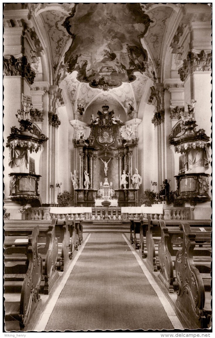 Amorbach - S/w Inneres Der Pfarrkirche - Amorbach
