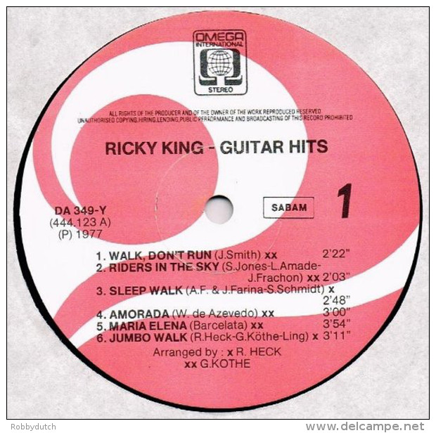 * 2LP *  RICKY KING - GUITAR HITS (EX!!!) - Rock