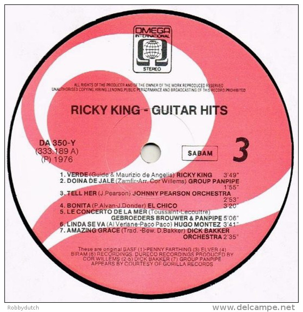 * 2LP *  RICKY KING - GUITAR HITS (EX!!!) - Rock