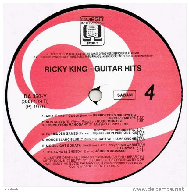 * 2LP *  RICKY KING - GUITAR HITS (EX!!!) - Rock