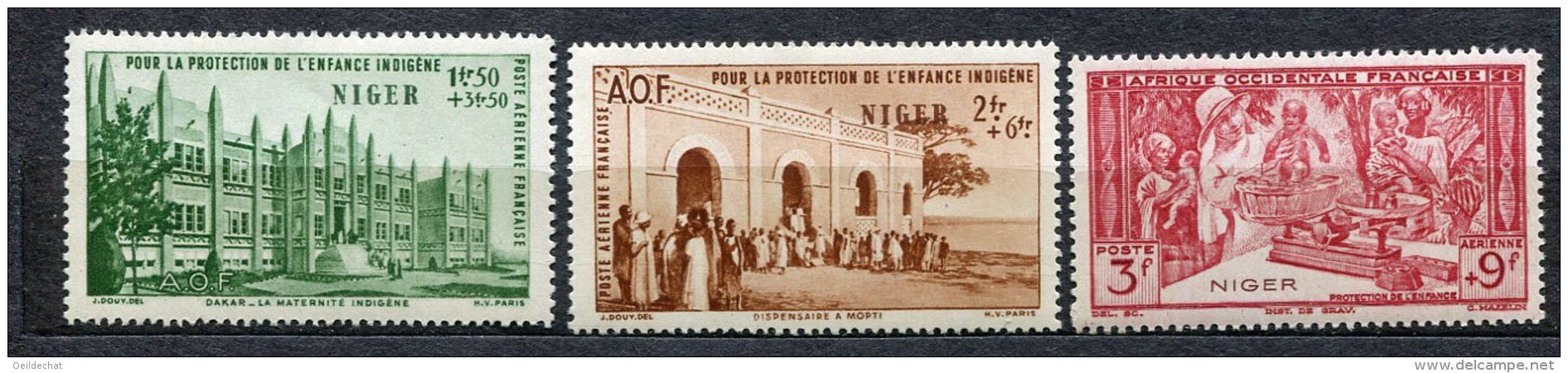 3465  NIGER   (colonie ) PA  N° 6/8 **  1942   Au Profit De L'oeuvre De Protection De L'enfance Indigène SUPERBE - Unused Stamps