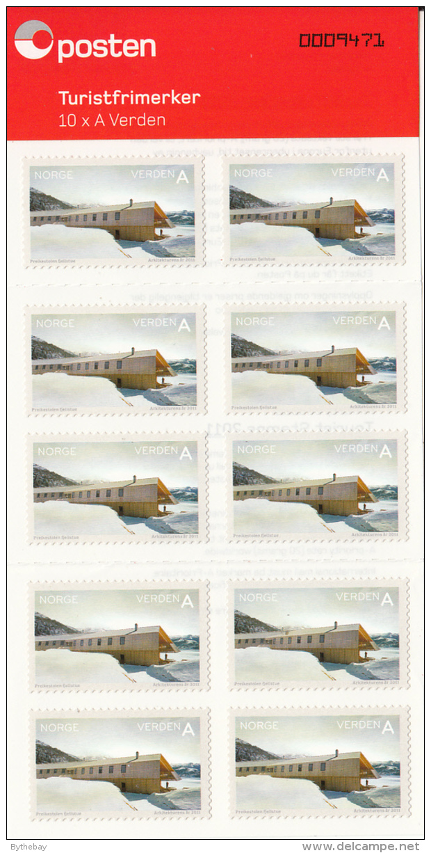 Norway 2011 Booklet Pane Of 10 A Verden Preikestolen Mountain Lodge - Tourism - Unused Stamps