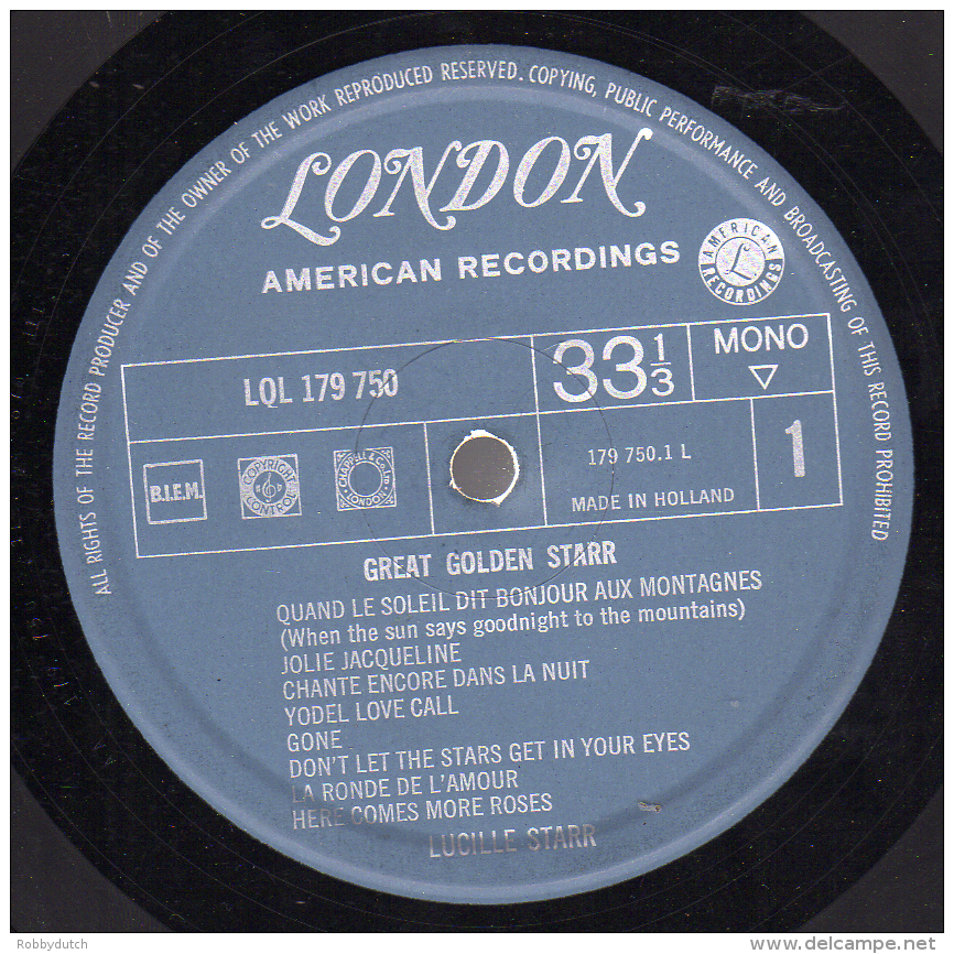 * LP *  LUCILLE STARR - GREAT GOLDEN STARR (Holland 196?) - Disco, Pop