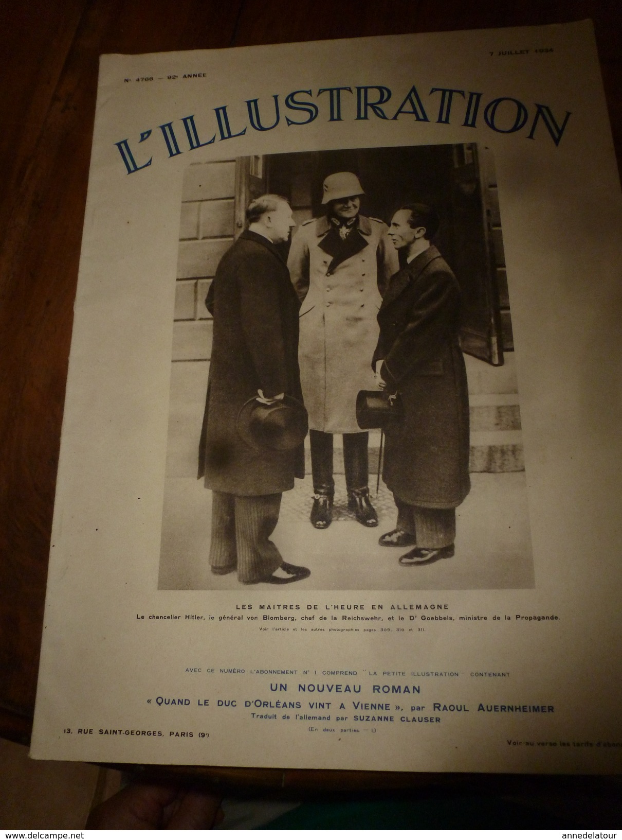 1934 L'ILLUSTRATION: Hitler à La Reichswehr;Bretons Du Manitoba;Ecole Française à Bilbao; Pubs Couleurs BéBé Nestlé;etc - L'Illustration