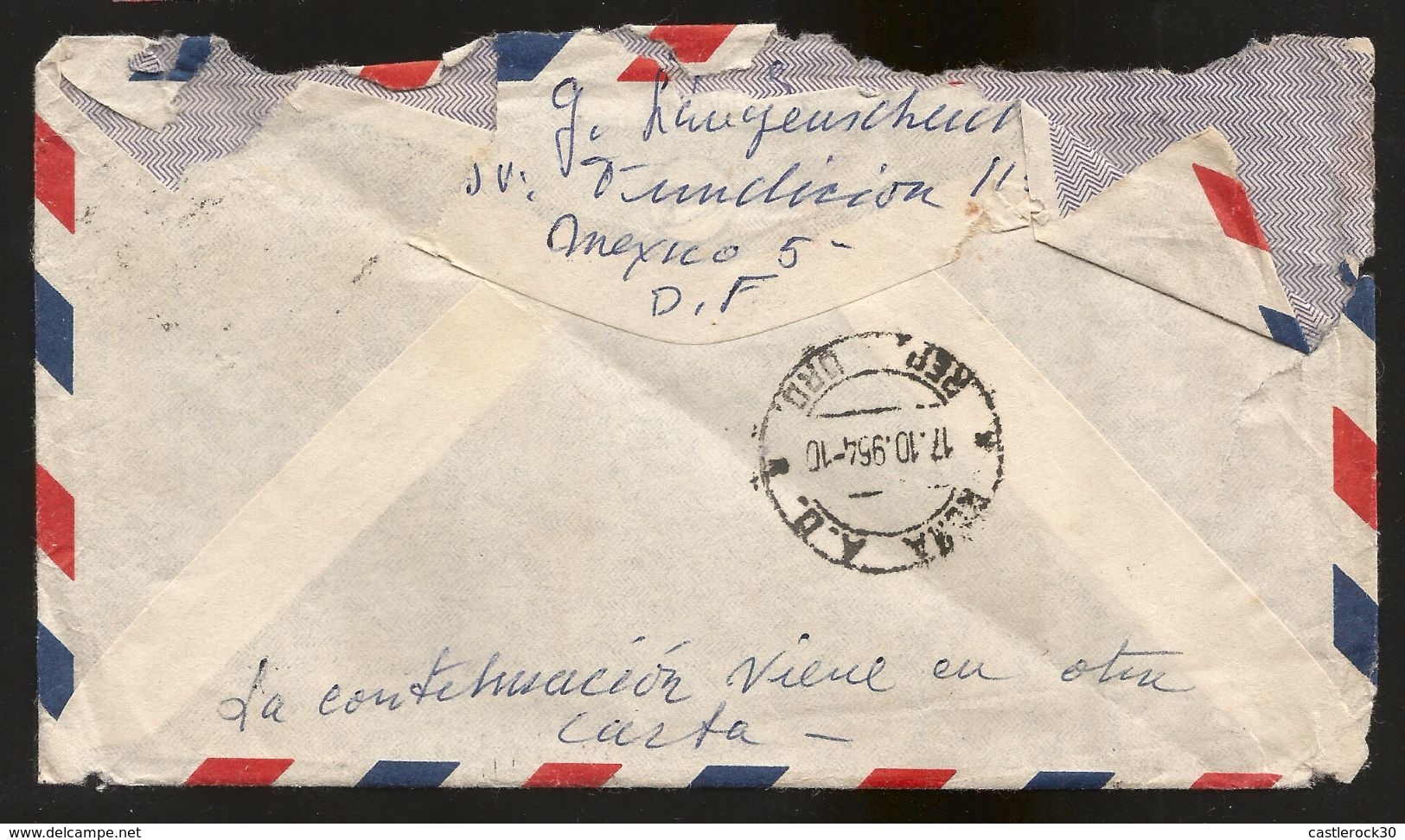 A)1964 MEXICO, DANCE, PUEBLA, TRADITIONS, MULTIPLE STAMPS, CIRCULATED COVER FROM MEXICO D.F TO ROME. - Mexico