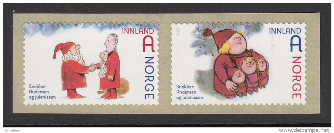Norway 2012 Set Of 2 Carpenter Andersen And Santa, Mrs Claus And Children - Christmas - Unused Stamps