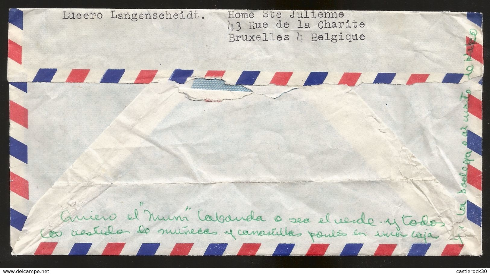 A) 1964 BELGIUM, KING BAUDOUIN, RED STAMPS, ROYAL MAIL, AIRMAIL, CIRCULATED COVER FROM BELGIUM TO MEXICO. - Other & Unclassified