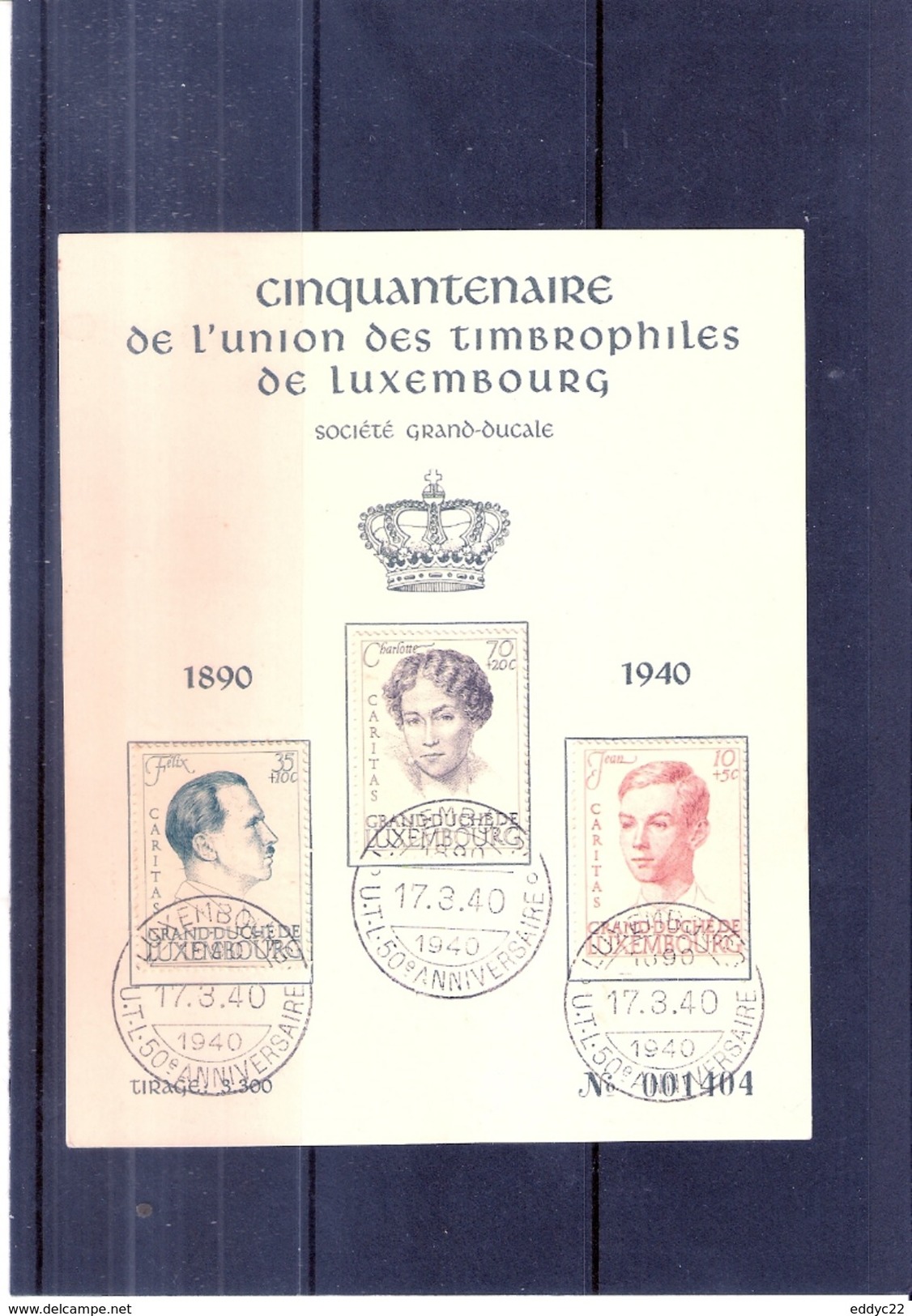 Luxembourg - 324/26 Sur Carte Commémorative De 1940 (à Voir) - Cartes Commémoratives