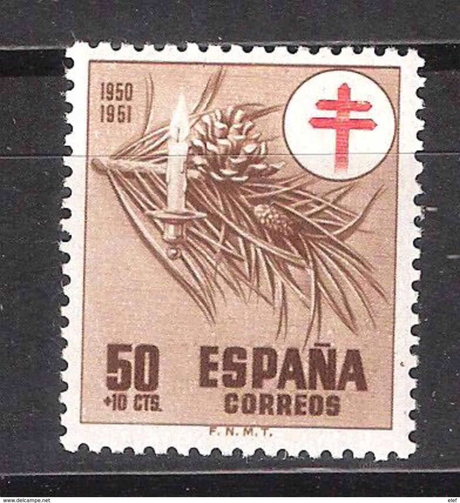 ESPAGNE / ESPANA / SPAIN / SPANIEN ,1950, Yvert N° 810, Oeuvres Antituberculeuses, 50 C + 10 C Neuf ** / MNH TTB - Nuovi