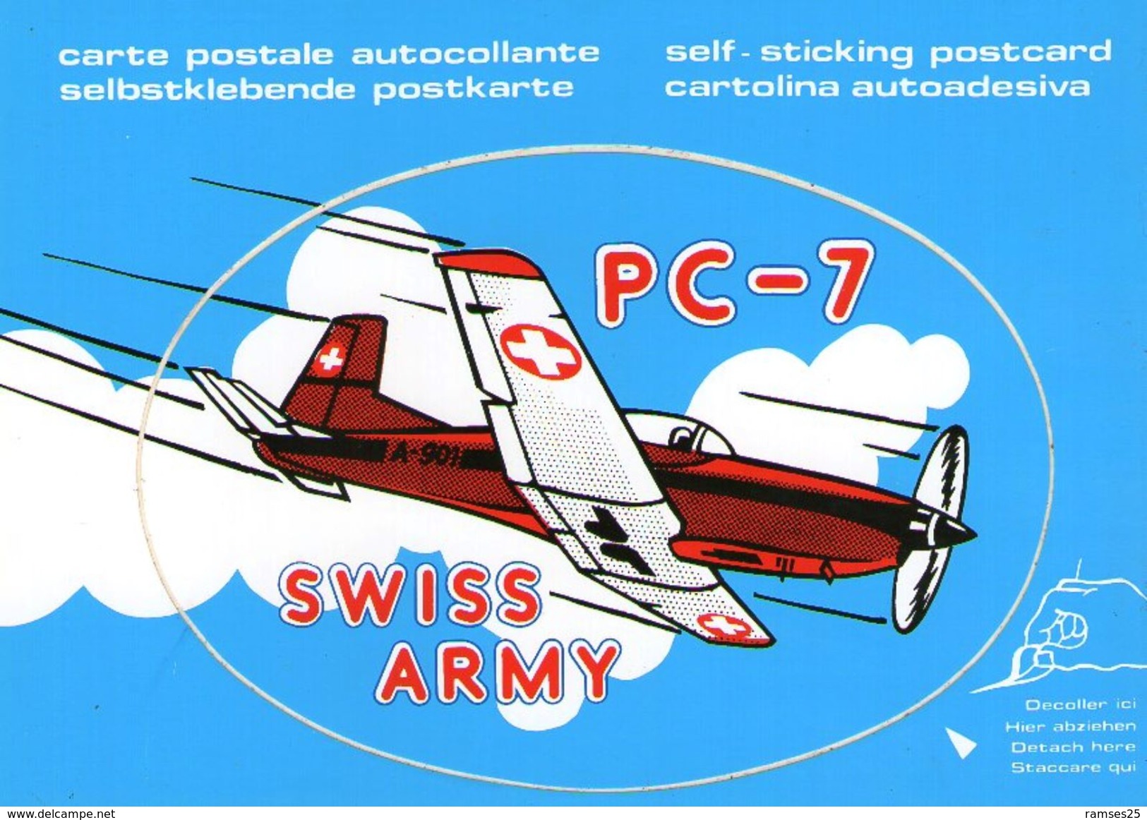 (44) CPSM Autocollante  PC 7  Swiss Army  (bonne Etat) - 1946-....: Moderne