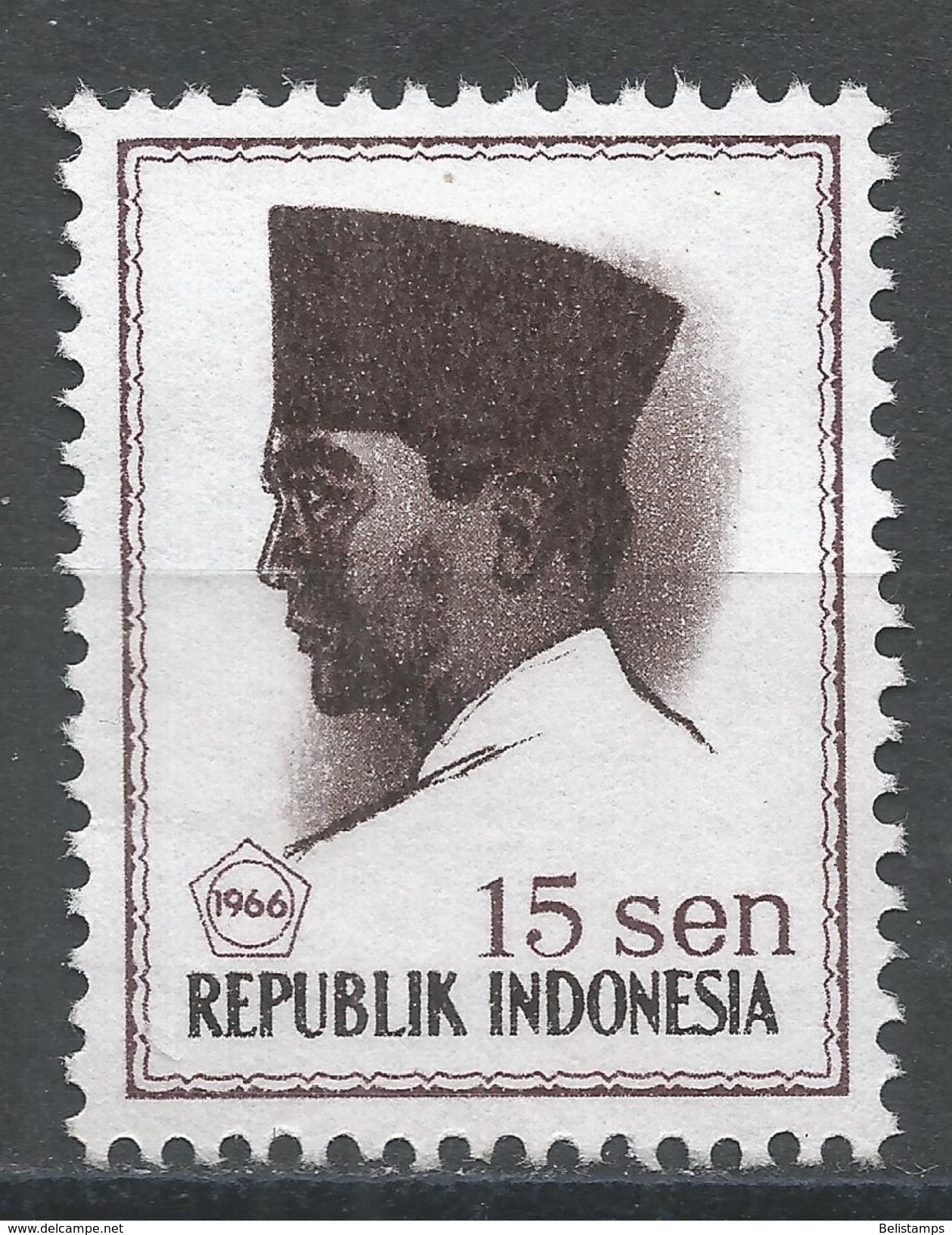 Indonesia 1966. Scott #673 (MNG) President Sukarno, Président - Indonesia
