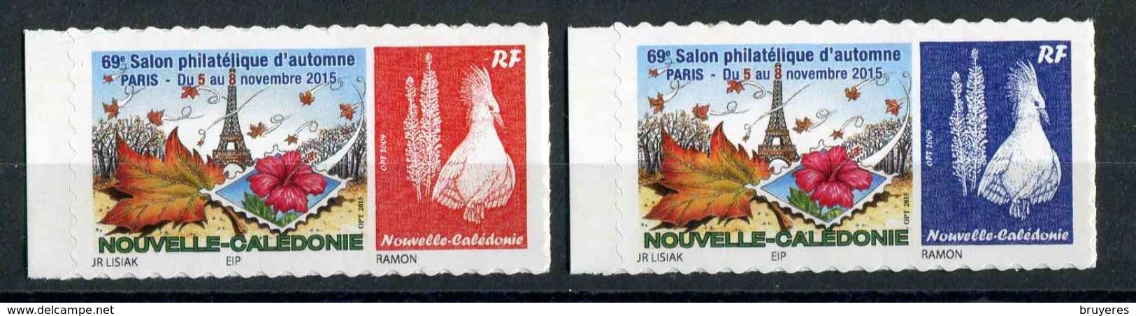 TIMBRES** De 2015  Autocollants En Bord De Feuille "69e Salon Phil. D'Automne Paris" (Timbre Bleu Sans Faciale) - Neufs