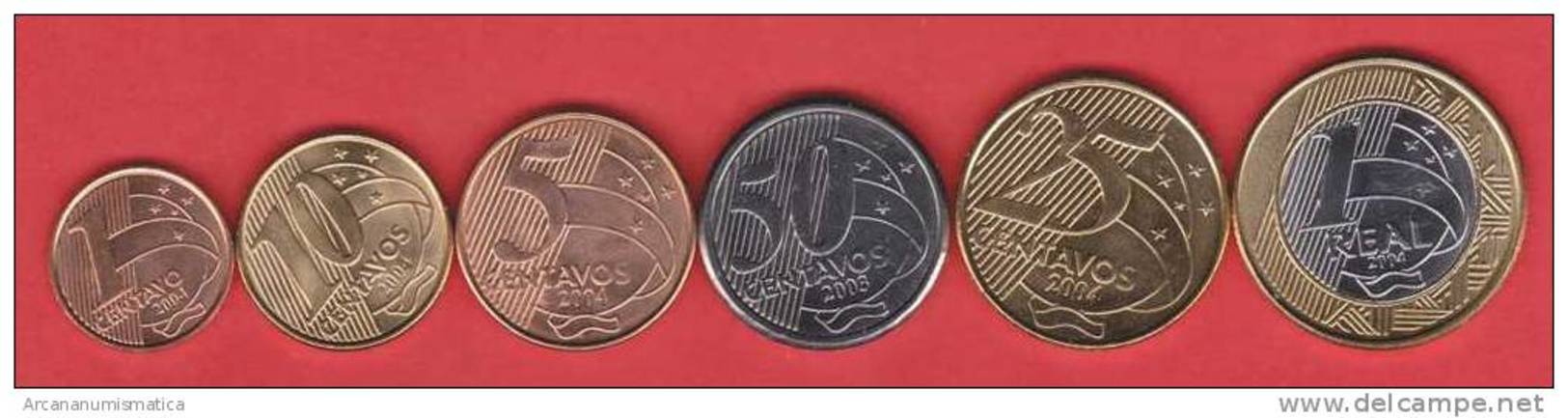 BRASIL   Tira/Set  6  Monedas/Coins  SC/UNC    DL-9832 - Brasil