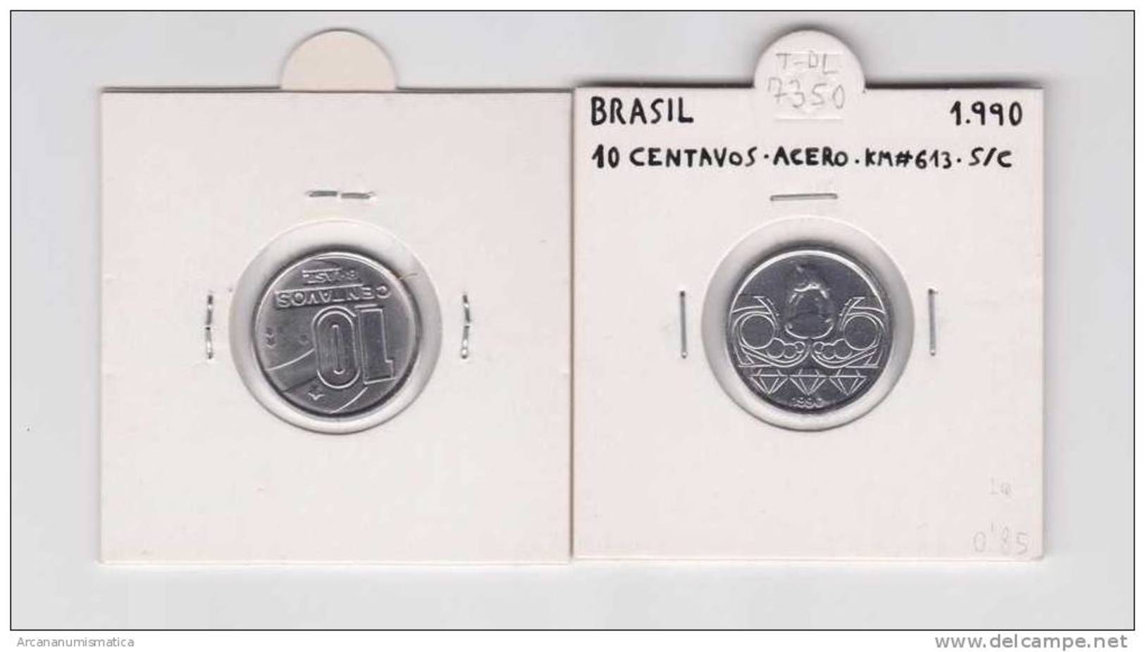 BRASIL  10 CENTAVOS ACERO   1.990  KM#613  SC/UNC     DL-7350 - Brésil