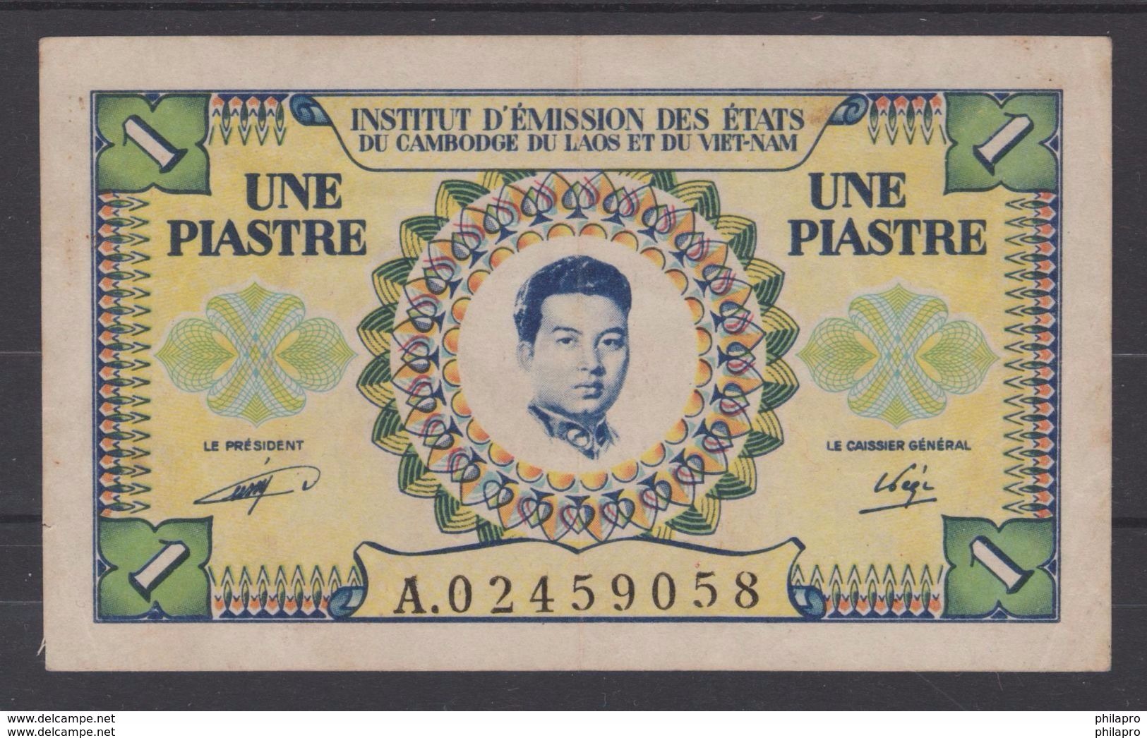INDOCHINE CAMBODGE LAOS VIETNAM    NOTES $1 SIHANOUK  COMBINED ISSUED. F/VF  Réf  3Q3 - Indochine