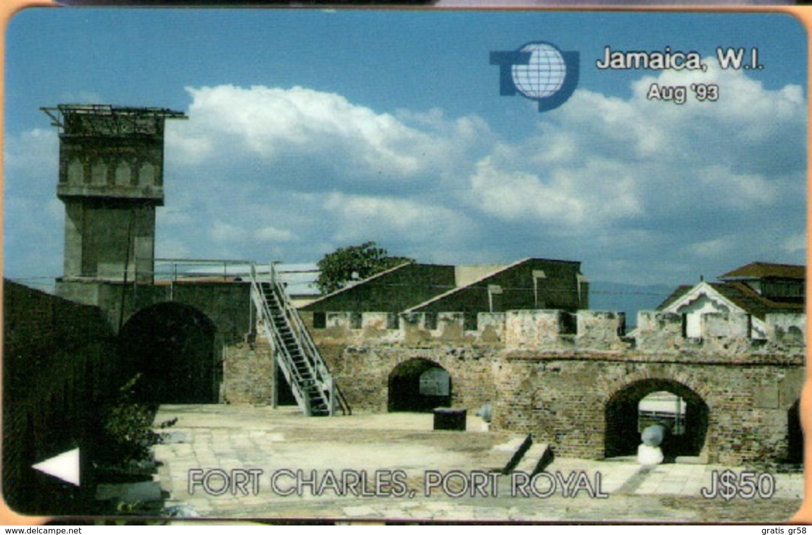 Jamaica - GPT, Fort Charles Port Royal, 1/93, Without CN, Demo Card, Loaded? - Jamaïque