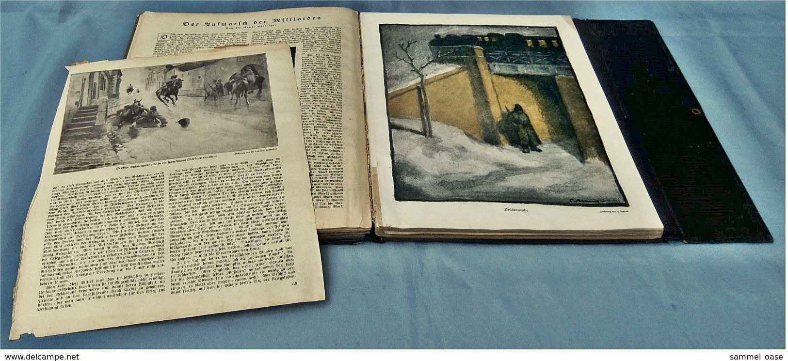 1915 Illustrierte Kriegsgeschichte Band 1 - Zahlreiche Bilder, Karten u. Kunstbeilagen - Mit Sammelordner-Teilen