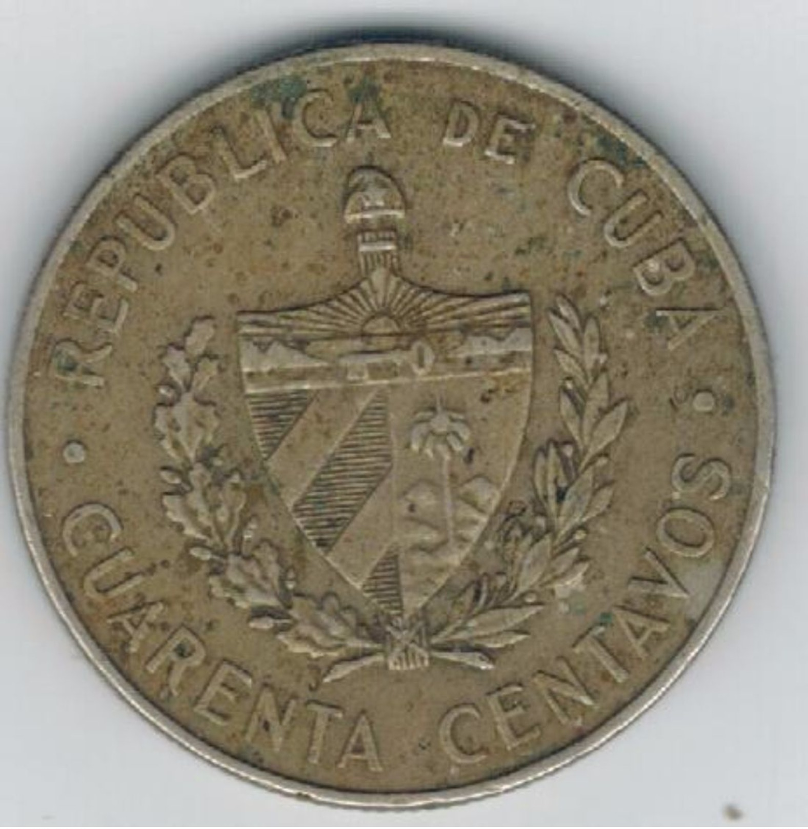 Cuba 40 Centavos 1962, Used, See Scans. Free Ship. To USA. NO PAYPAL. - Cuba
