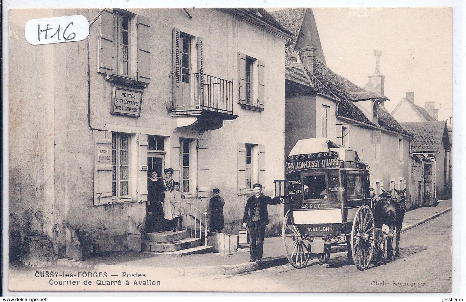 CUSSY-LES-FORGES-- MAISON PETIT-SERVICE DES DEPECHES AVALLON-CUSSY-QUARRE LES TOMBES-LIVRAISON A LA POSTE DECUSSY - Autres & Non Classés