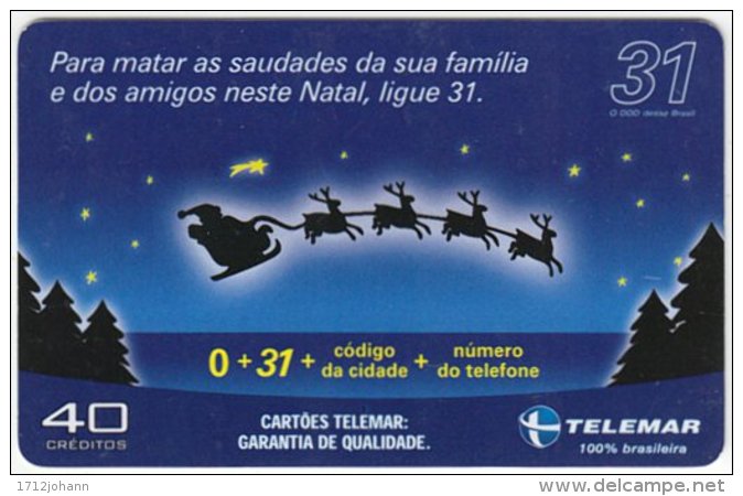 BRASIL F-289 Magnetic Telemar - Occasion, Christmas - Used - Brazil