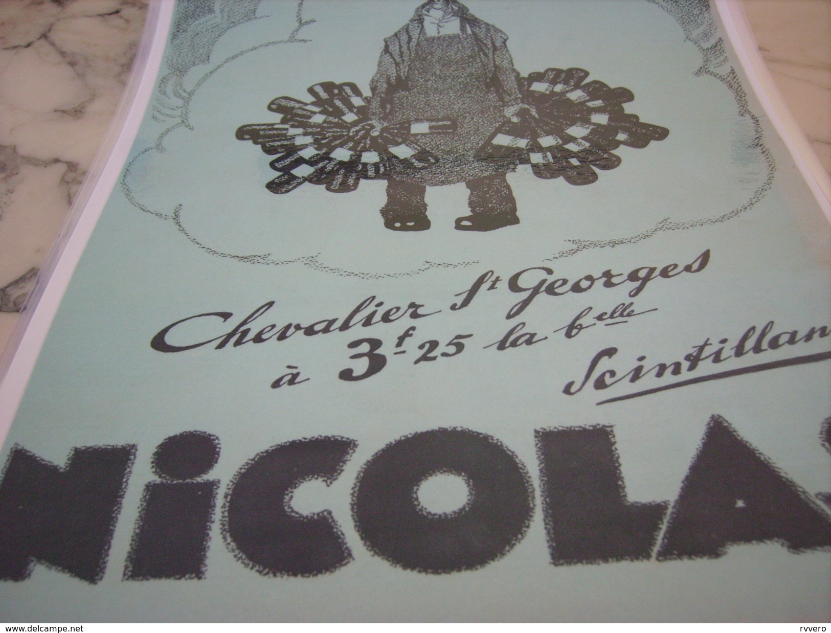 ANCIENNE PUBLICITE  VIN NICOLAS CHEVALIER ST GEORGES  1929 - Alcools