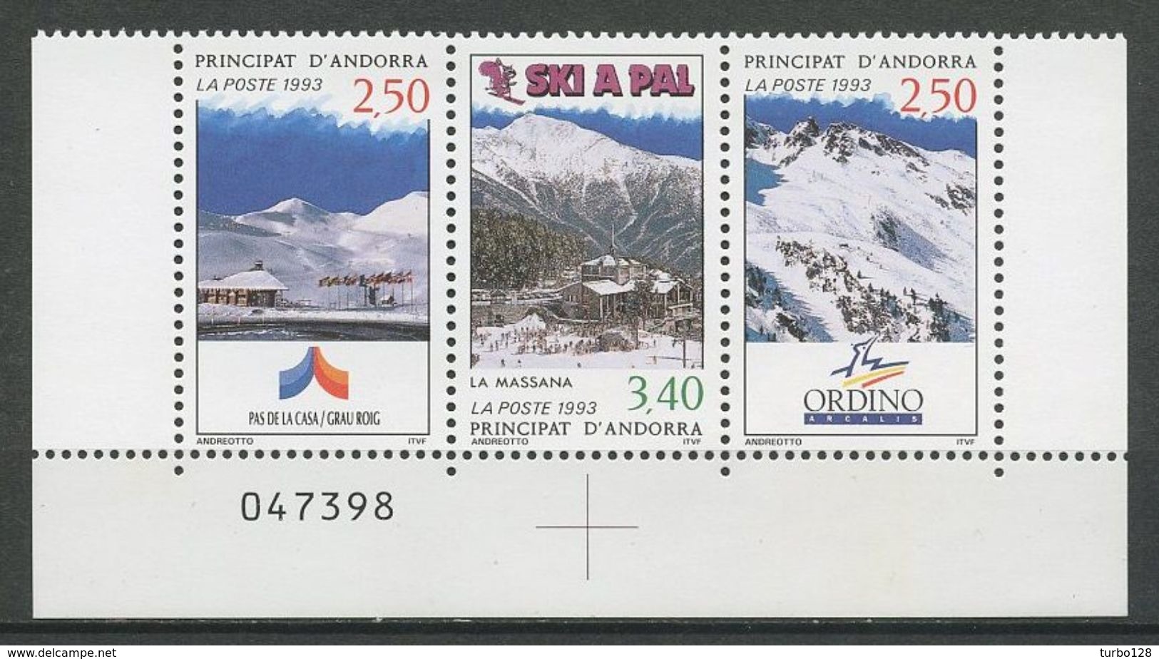 ANDORRE 1993 N° 426A ( 425/426 ) **  Neufs MNH Superbes Cote 3,60 &euro; Station Ski Soldeu Torter Arinsal Sports Hiver - Nuevos