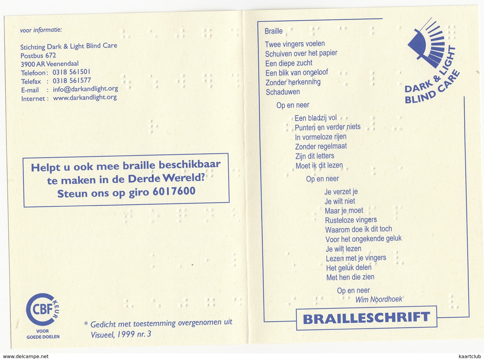 Het NEDERLANDS & Het BRAIILE Alfabet In BRAILLETEKENS  En DRUKLETTERS - (Brailleschrift - Dark & Light Blind Care) - Zonder Classificatie