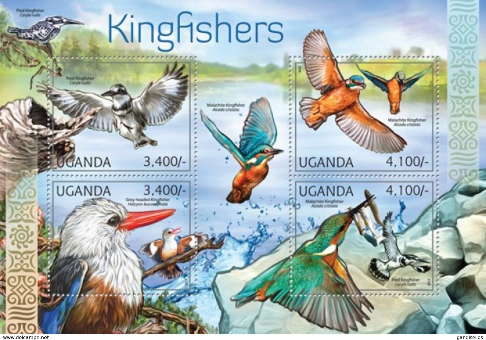 UGANDA 2012 SHEET KINGFISHERS BIRDS PASSAROS PAJAROS UCCELLI Ugn12106a - Oeganda (1962-...)