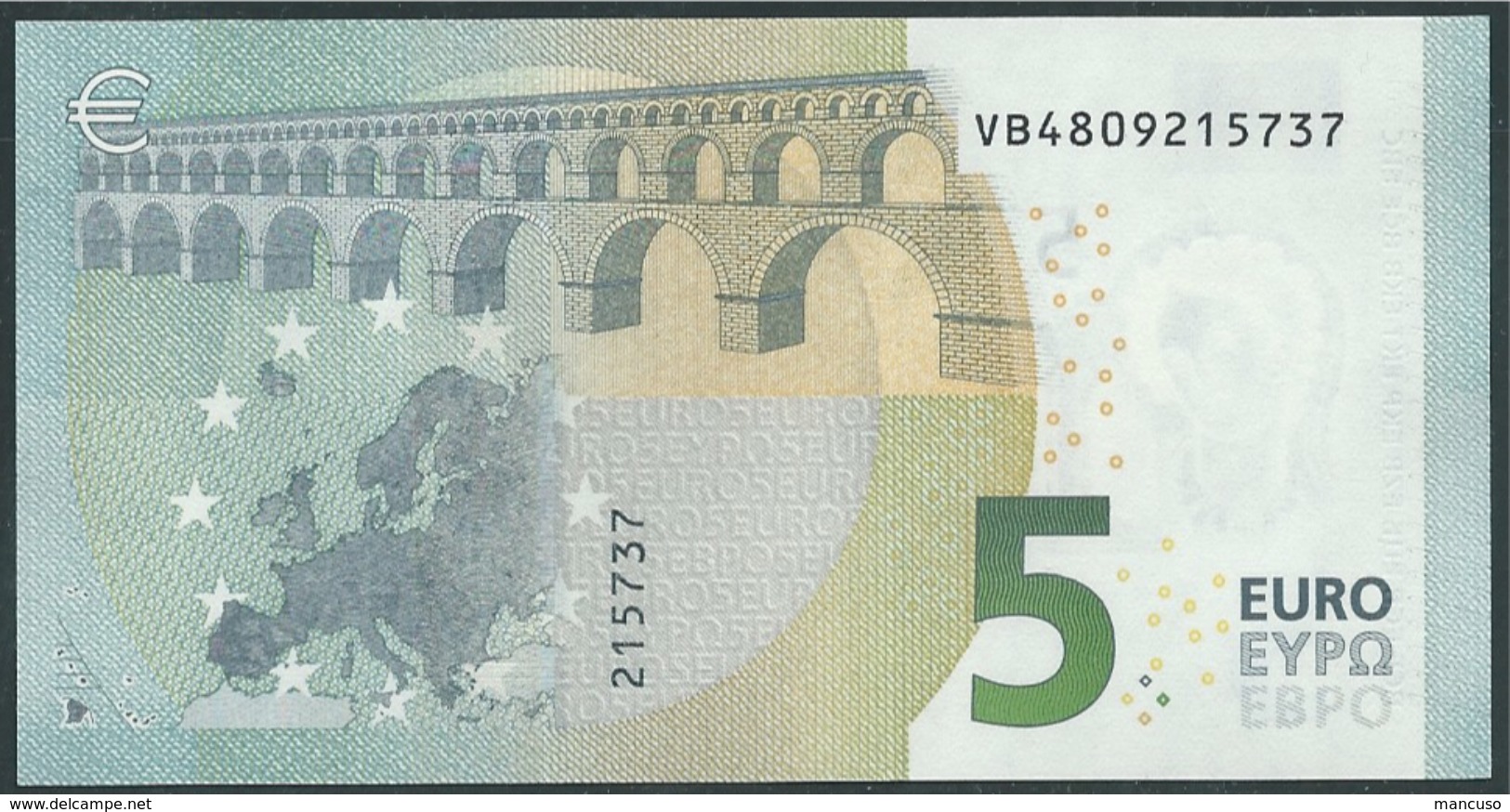 &euro; 5 SPAIN  VB V010 I5  DRAGHI  UNC - 5 Euro