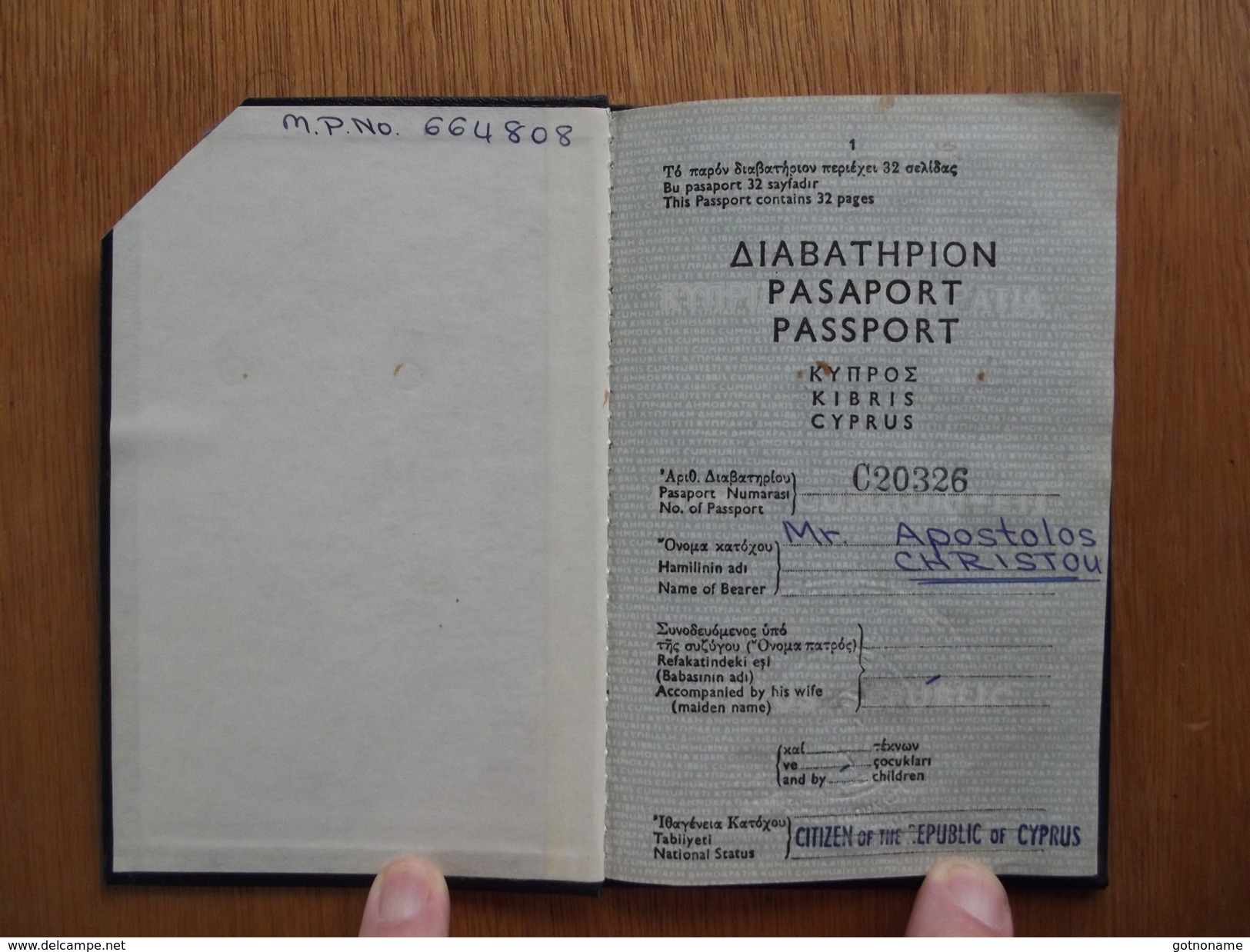 Passeport, Passport, Reisepass, Le Chypre, Cyprus. 1966, Nicosia - Documents Historiques