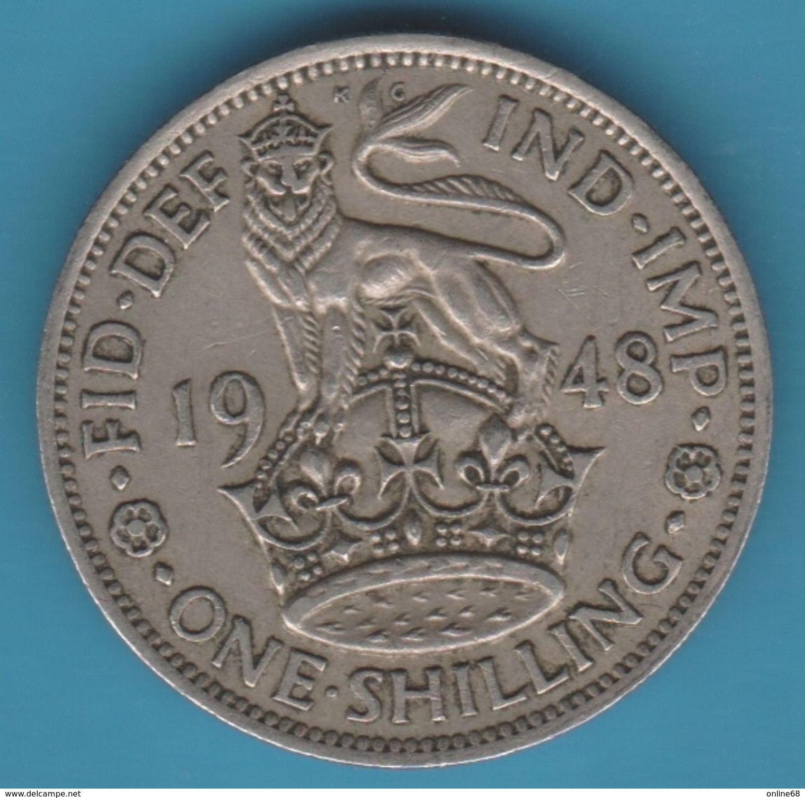 GB 1 SHILLING 1948 English Crest - I. 1 Shilling