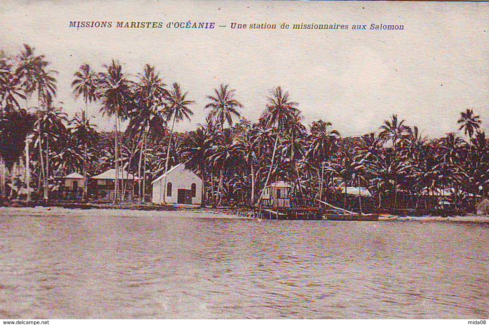 MISSIONS MARISTES D'OCEANIE . UNE STATION DE MISSIONNAIRES AUX SALOMON . - Salomoninseln