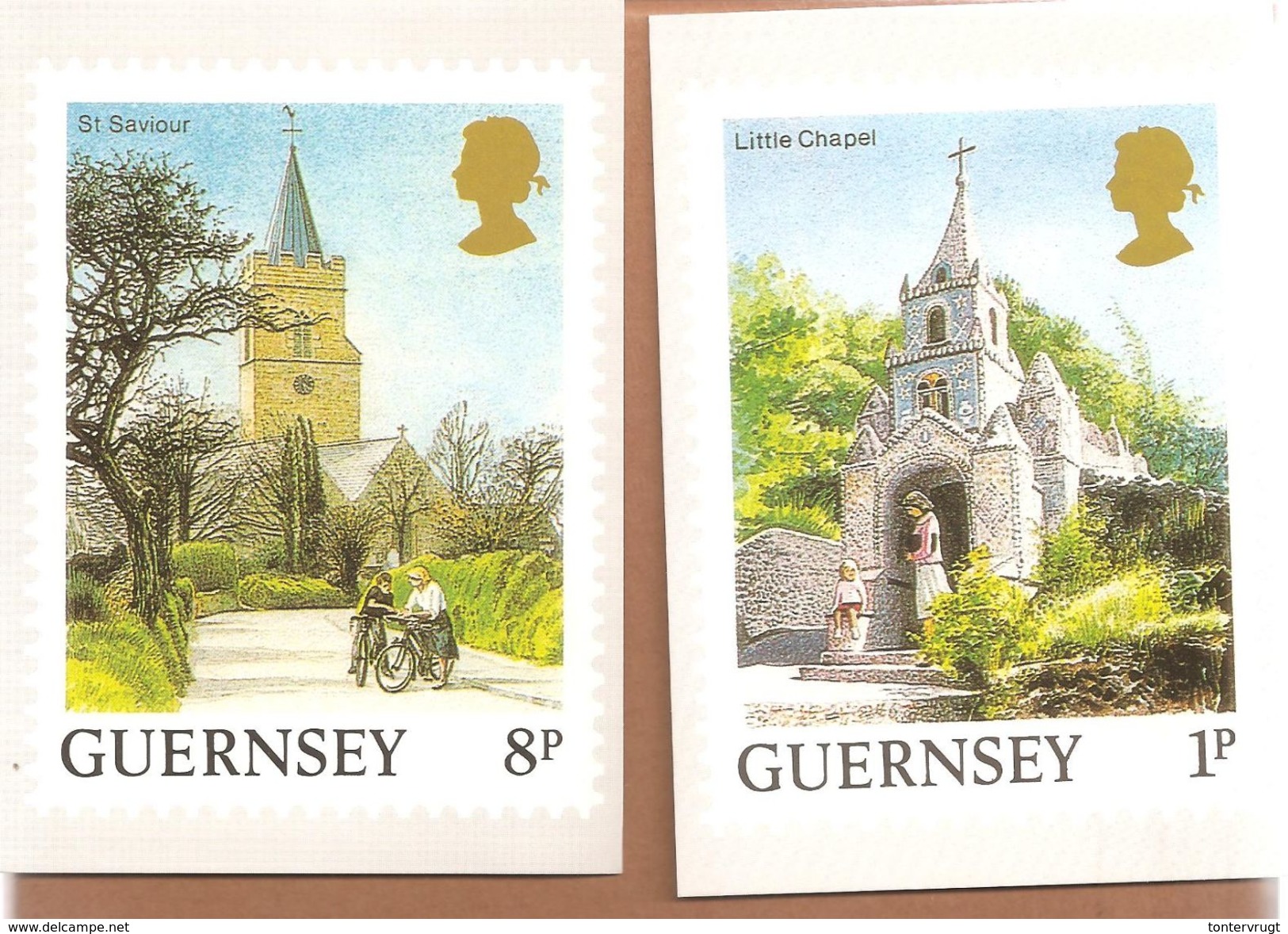 Guernsey. Chapel-Church-Cycle - Briefmarken (Abbildungen)