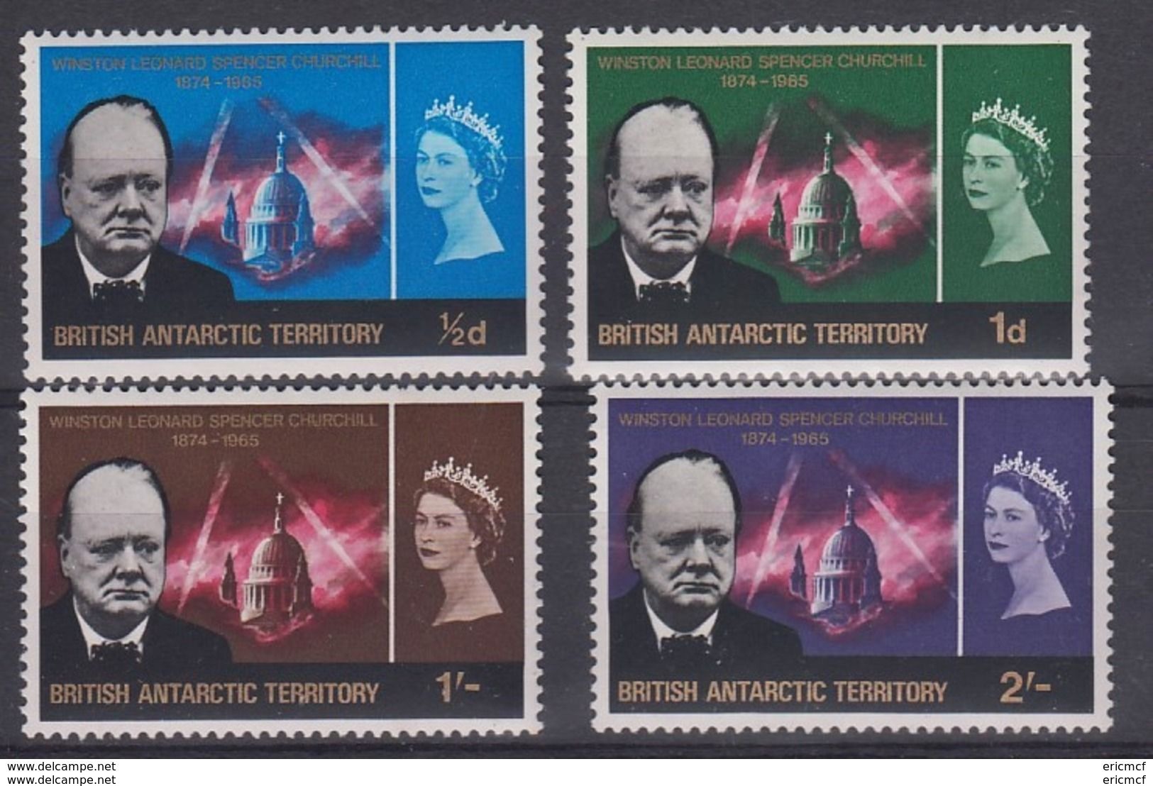 British Antarctic Territory 1966 Churchill Set MLH(*) - Unused Stamps