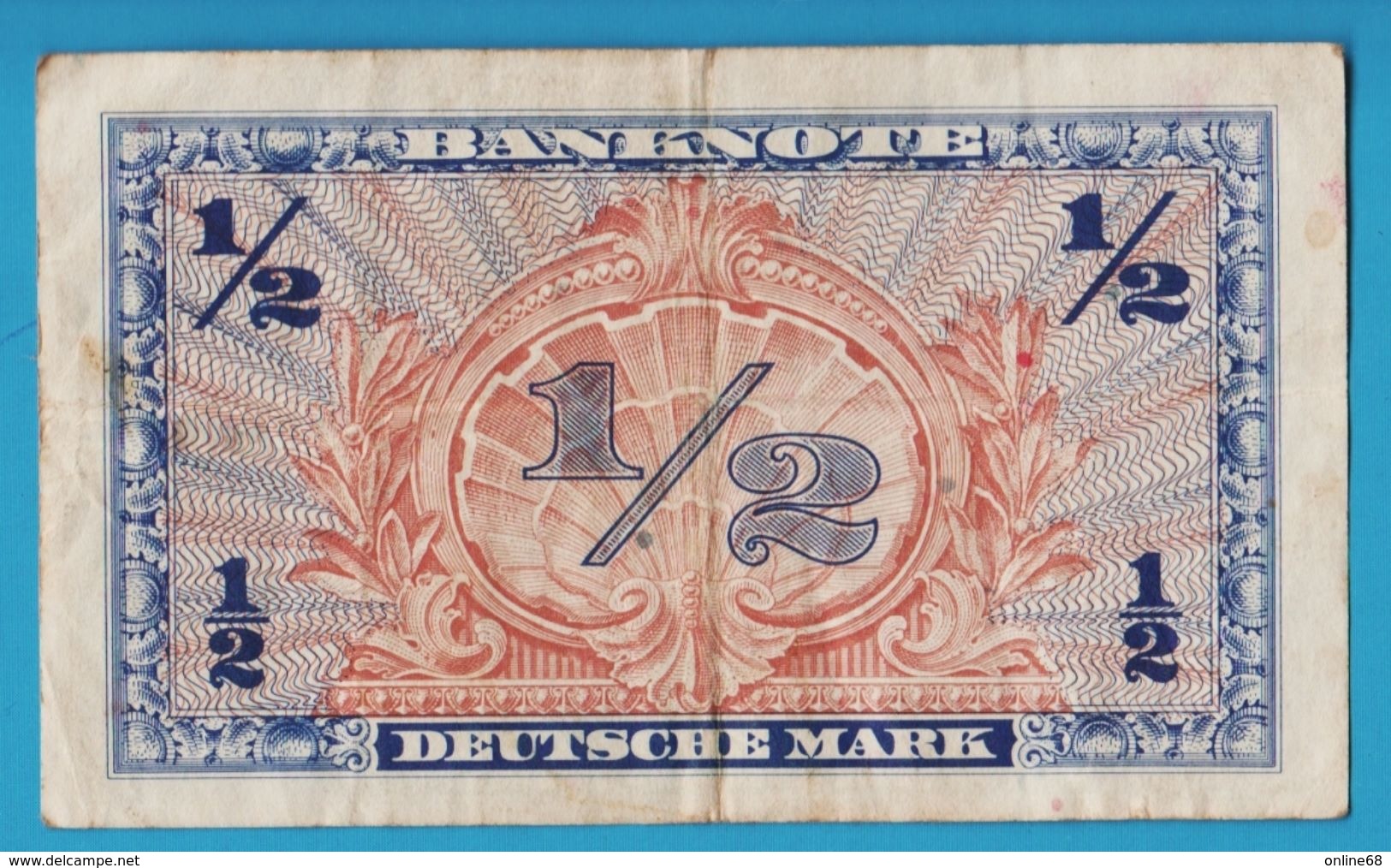 DEUTSCHLAND EINE HALBE DEUTSCHE MARK 1948 Banknote - 1/2 Mark