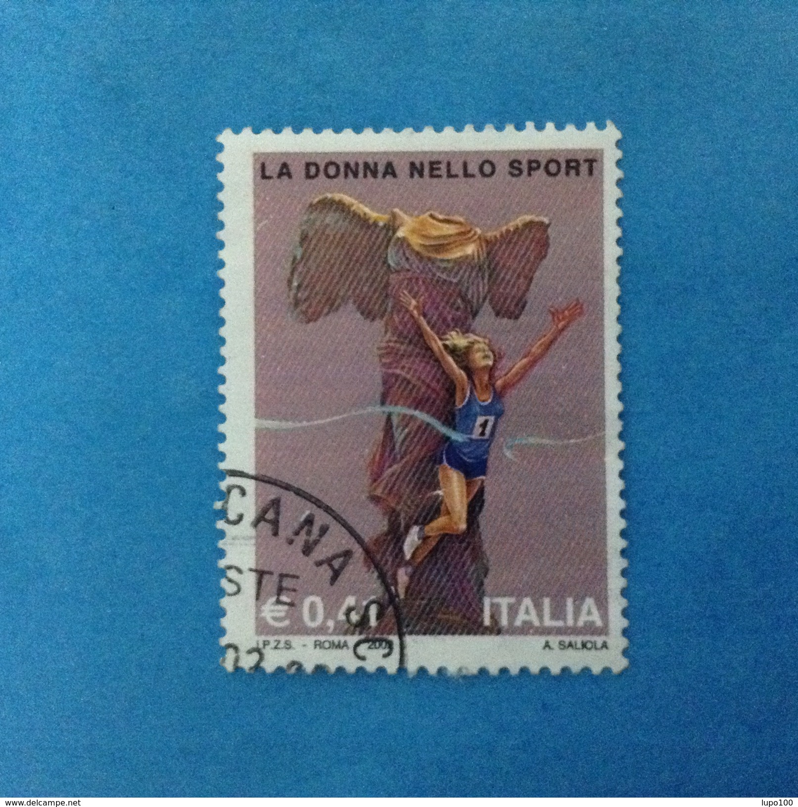 2002 ITALIA FRANCOBOLLO USATO STAMP USED - LA DONNA NELLO SPORT - - 2001-10: Usati