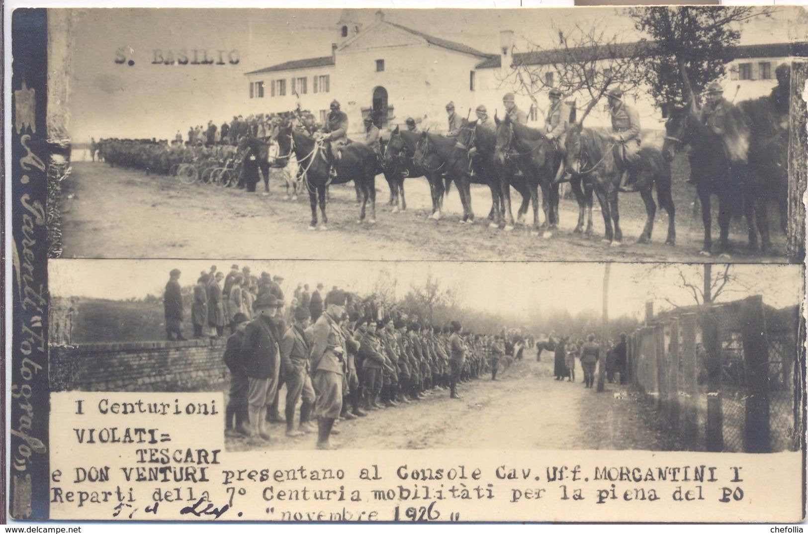 S.Basilio Rovigo La Piena Del Po 1926 Fotocartolina - Rovigo