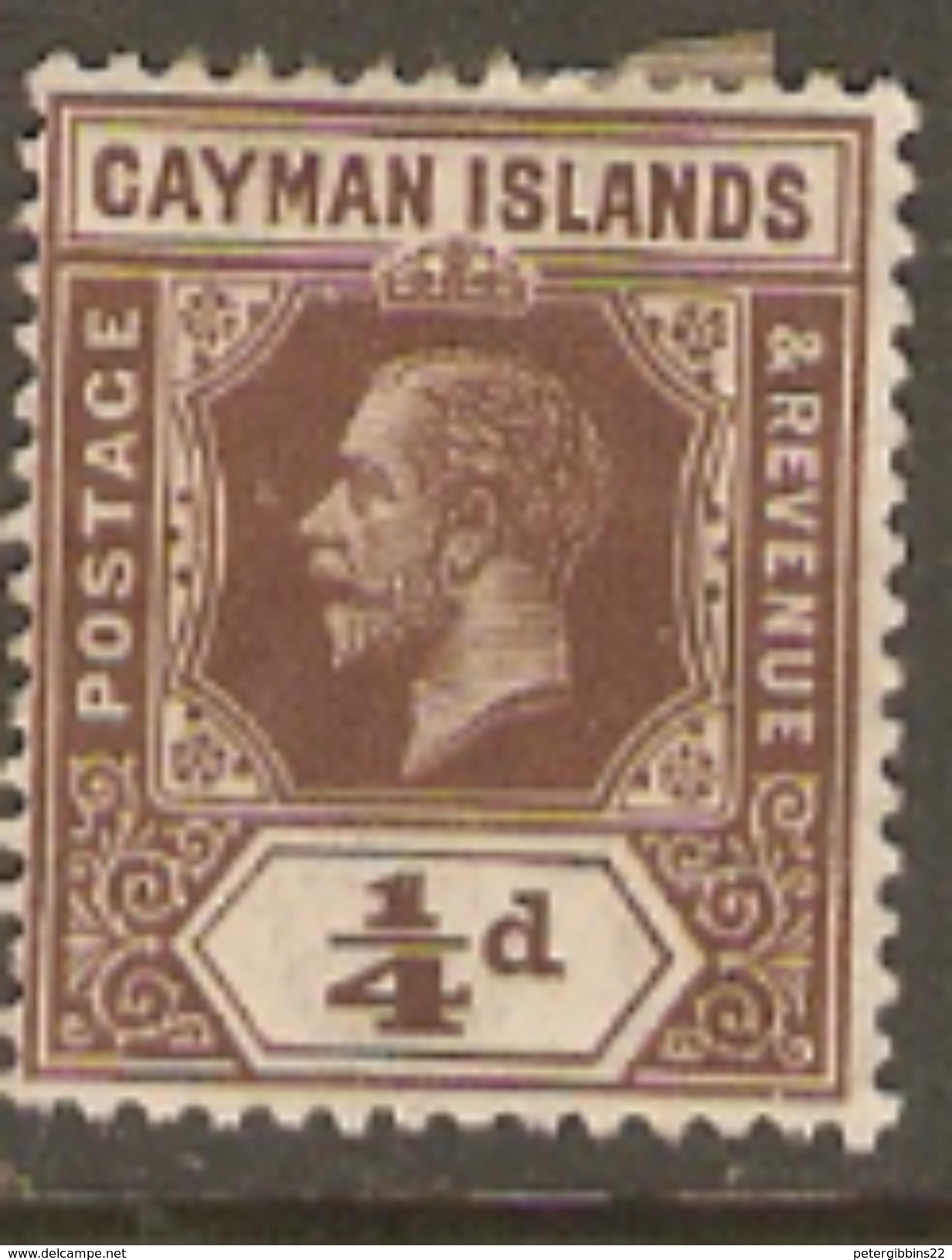 Cayman Islands 1912 SG 40 1/4d Mounted Mint - Cayman Islands