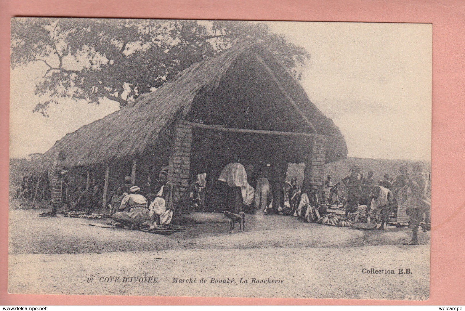 OLD   POSTCARD  IVORY COAST - COTE  D'IVOIRE - ETHNIC MARKET - MARCHE DE BOUAKE - LA BOUCHERIE - Ivory Coast