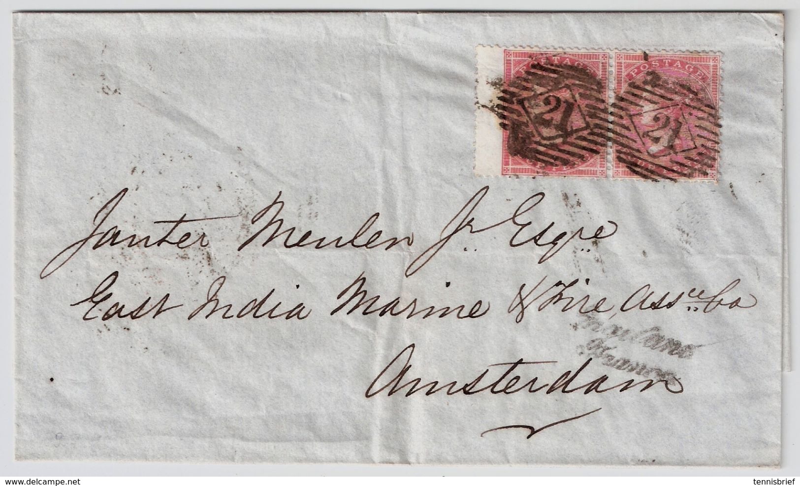 GB, 1858, Paar Nach  NL  ,Mi. Ca. € 200,-  # 8401 - Briefe U. Dokumente