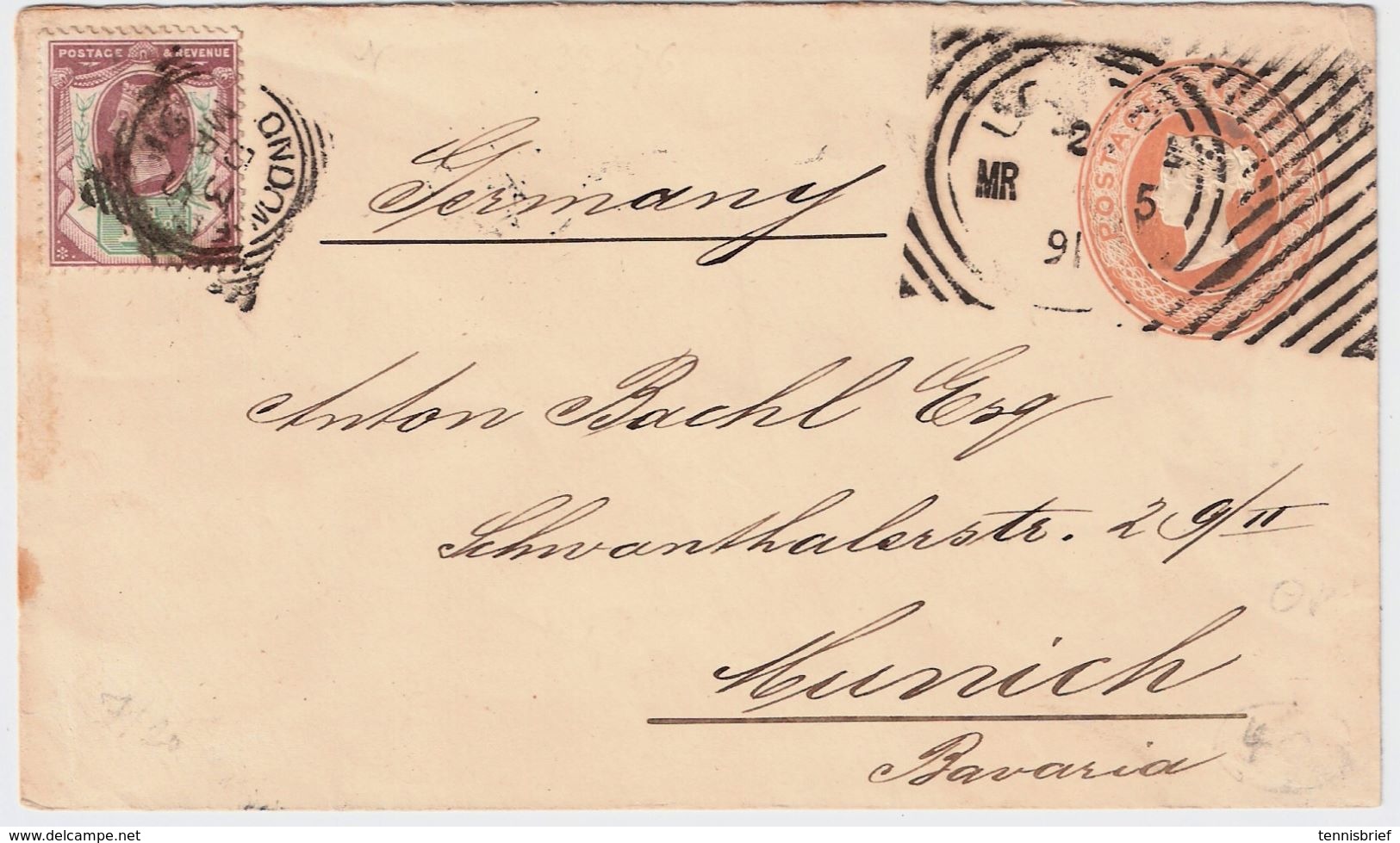 GB, 1891, Squared Und Hoster! , # 8405 - Briefe U. Dokumente