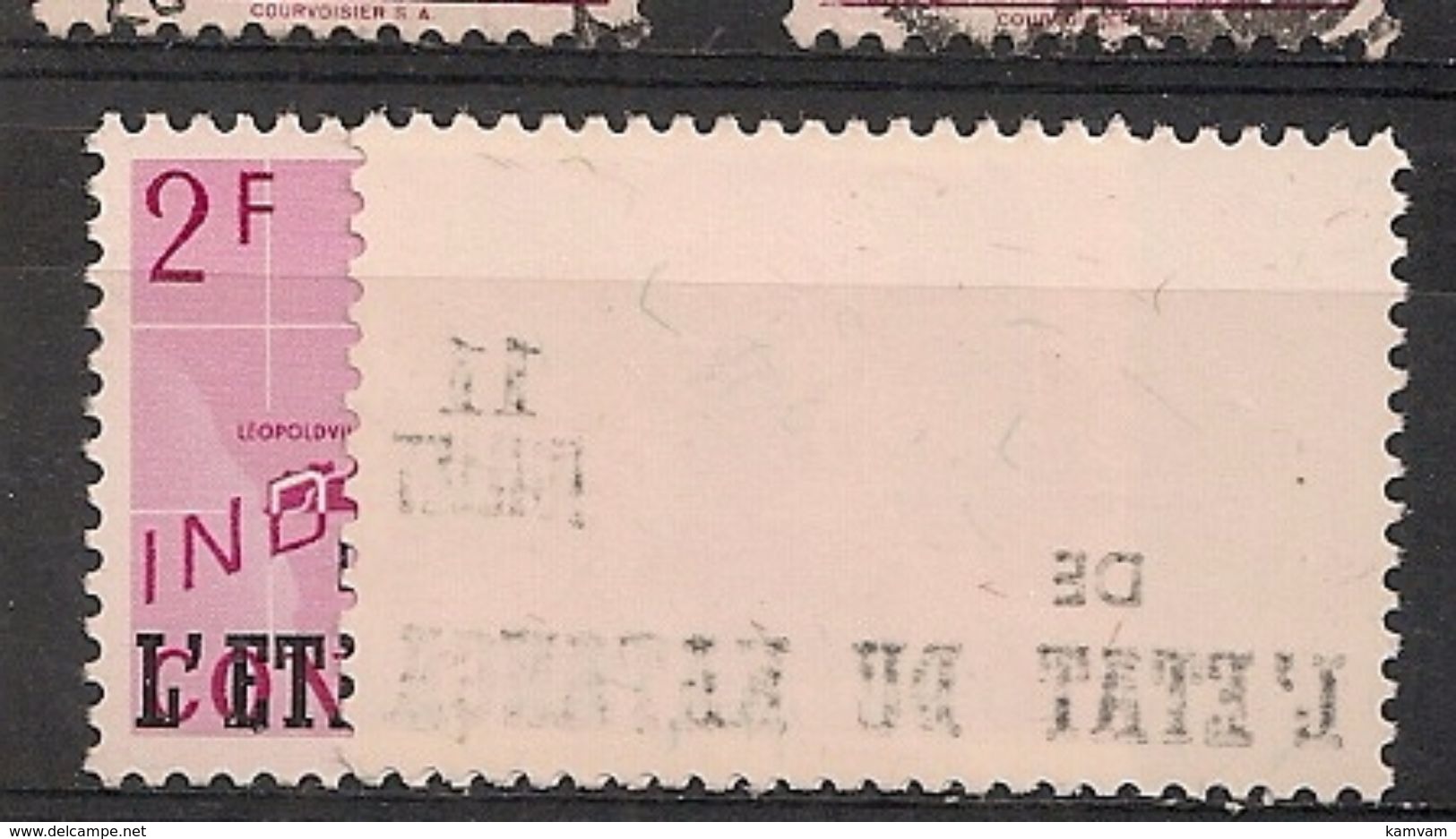 CONGO KATANGA 44 MNH NSCH ** Impression Recto-verso Opdruk - Katanga