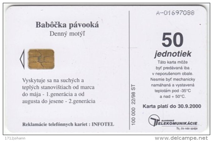 SLOVAKIA B-693 Chip Telekom - Animal, Butterfly - Used - Slovakia