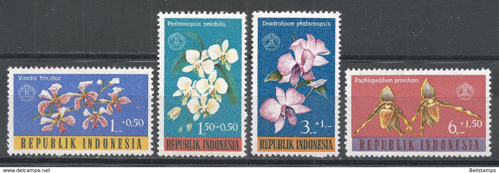 Indonesia 1962. Scott #B146-149 (MNH) Orchids, Flowers  *Complete Set* - Indonésie