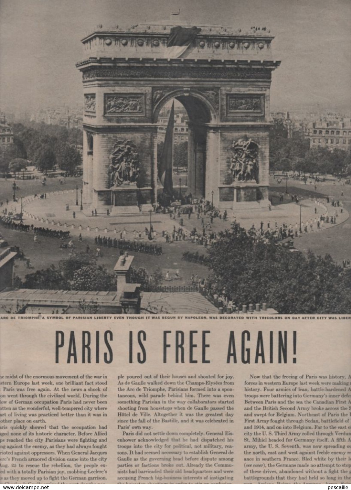 LIFE SEPTEMBER 11 1944 - EISENSTAEDT - PARIS FREE AGAIN DE GAULLE - PAWLING N.Y. - PIN-UP - AIRWAY TO CHINA / THE HUMP - - Armée/ Guerre