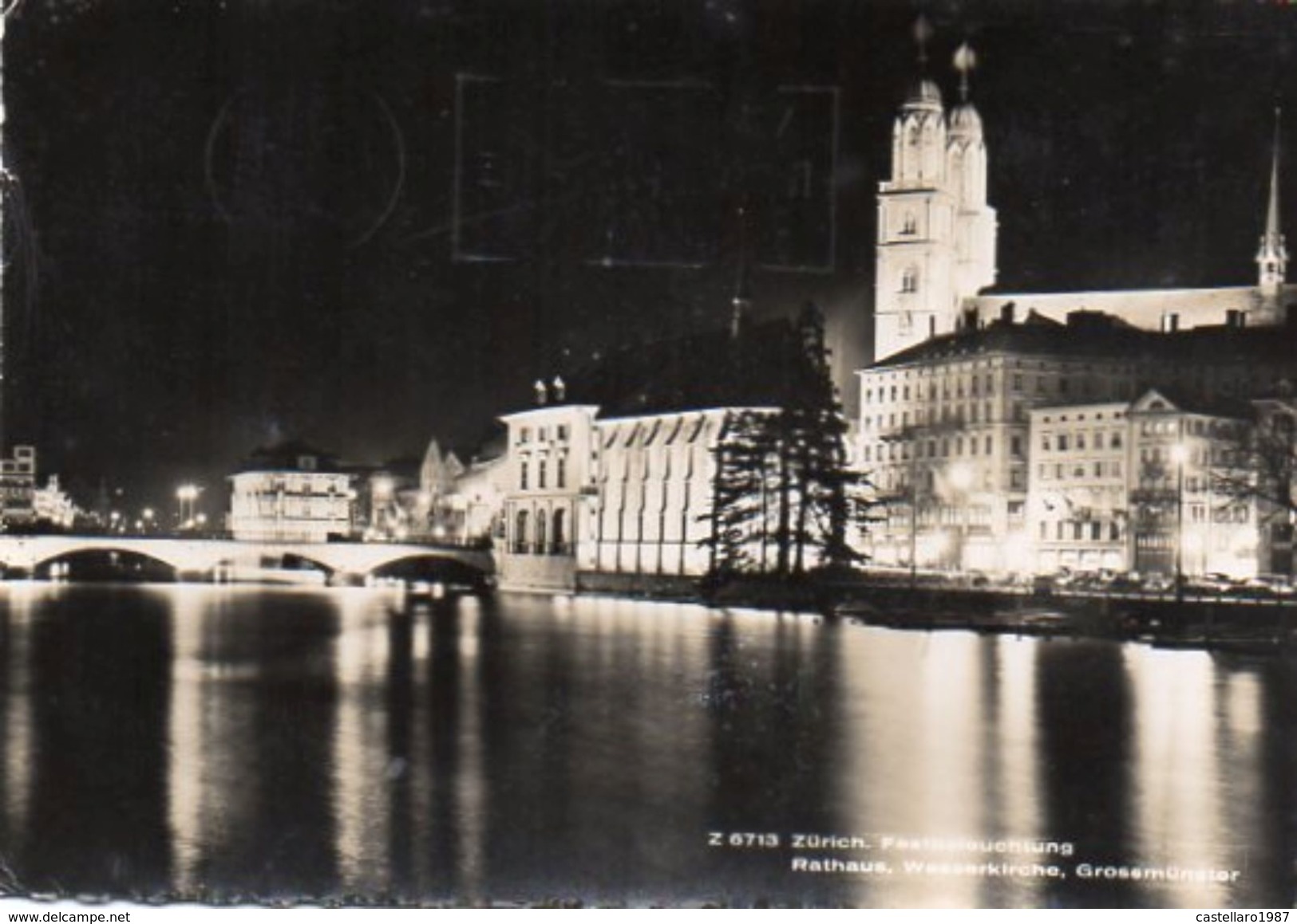 Zürich - Festbeleuchtung Rathaus, Wasserkirche, Grossmünster - Autres & Non Classés