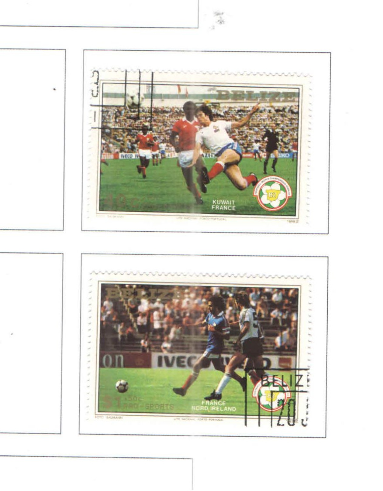 Belize 1982 Mondiali Calcio Valori 2 Usati Scott.B3+B5+ See Scans - Belize (1973-...)