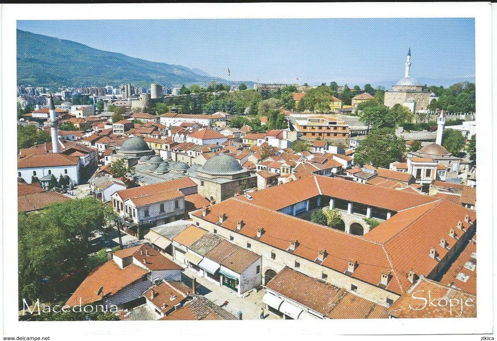 Macedonia Skopje.Panorama.mosques. UNUSED POSTCARD - Macédoine Du Nord