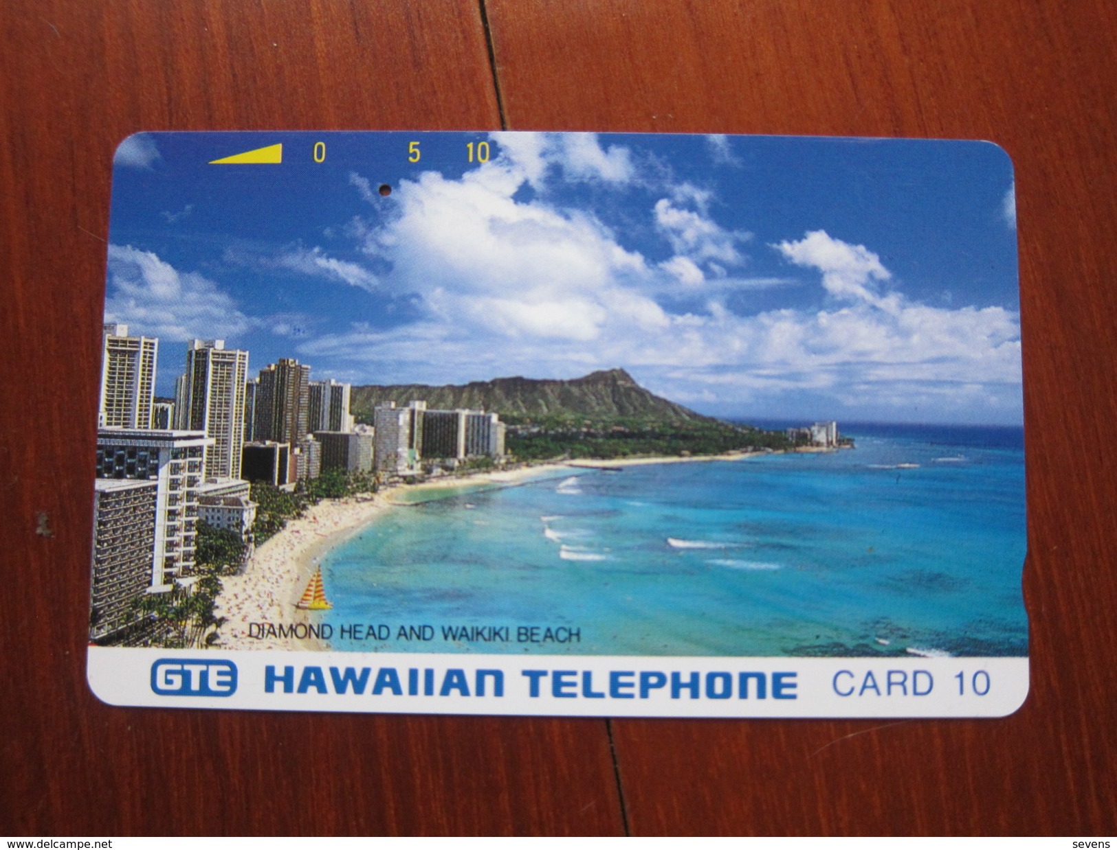 GTE Tamura Phonecard,the First Public Card, HAW-01 Diamond Head,silver Backsdie,used - Hawaï